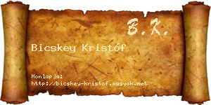 Bicskey Kristóf névjegykártya
