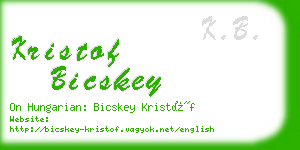 kristof bicskey business card
